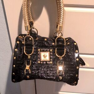 Versace Black and Gold Medusa  Women's Bag